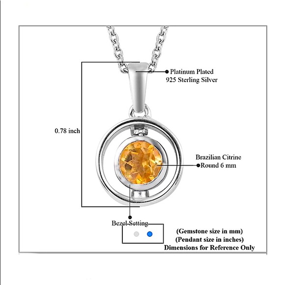REAL Brazilian citrine pendant/Sterling Silver 💎 - Picture 8 of 9